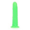 Slim Realistic Dildo with Suction Cup - Glow in the Dark - 7'' / 18 cm RealRock