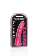 Slim Realistic Dildo with Suction Cup - Glow in the Dark - 7'' / 18 cm RealRock