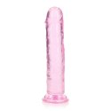 Żelowe różowe dildo z przyssawką waginalne i analne 22 cm RealRock