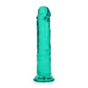 Żelowe zielone dildo z przyssawką waginalne i analne 20 cm RealRock