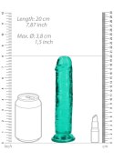 Żelowe zielone dildo z przyssawką waginalne i analne 20 cm RealRock