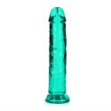 Żelowe zielone dildo z przyssawką waginalne i analne 22 cm RealRock