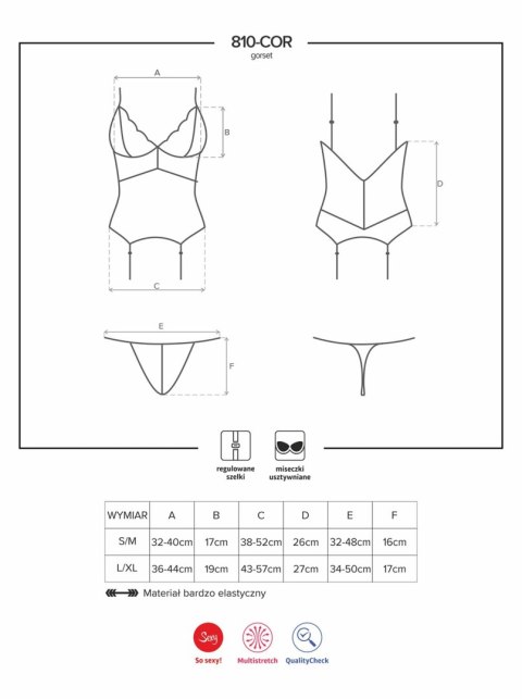 Koronkowy gorset stringi komplet obsessive s/m Obsessive Koronkowy gorset stringi komplet obsessive s/m Obsessive