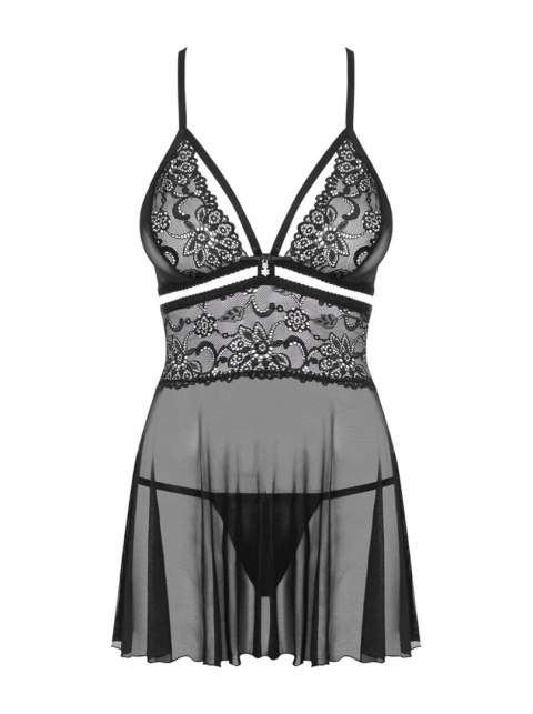 Bielizna-838-BAB-1 babydoll i stringi czarna XXL Obsessive Bielizna-838-BAB-1 babydoll i stringi czarna XXL Obsessive