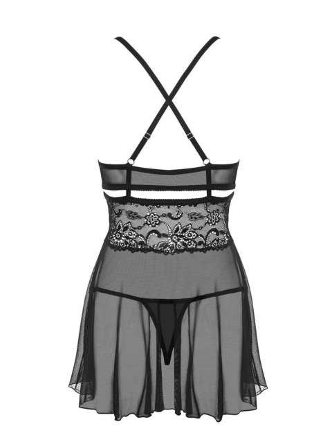 Bielizna-838-BAB-1 babydoll i stringi czarna XXL Obsessive Bielizna-838-BAB-1 babydoll i stringi czarna XXL Obsessive