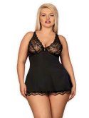 Bielizna-Luvae babydoll i stringi czarne XXL Obsessive