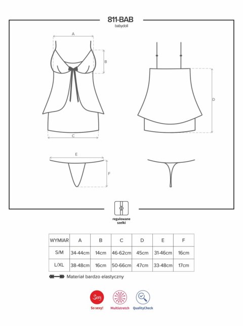 Komplet koszulka babydoll stringi obsessive l/xl Obsessive Komplet koszulka babydoll stringi obsessive l/xl Obsessive