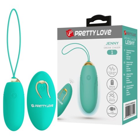 PRETTY LOVE - JENNY Dream chaser 1, Green, Wireless remote control 12 vibration functions Pretty Love