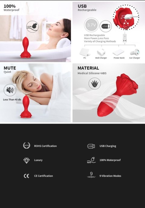 Rosenberg Red, 9 vibration functions B - Series Joy Rosenberg Red, 9 vibration functions B - Series Joy