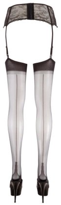 Pończochy do pasa czarne 8/4XL Cottelli LEGWEAR