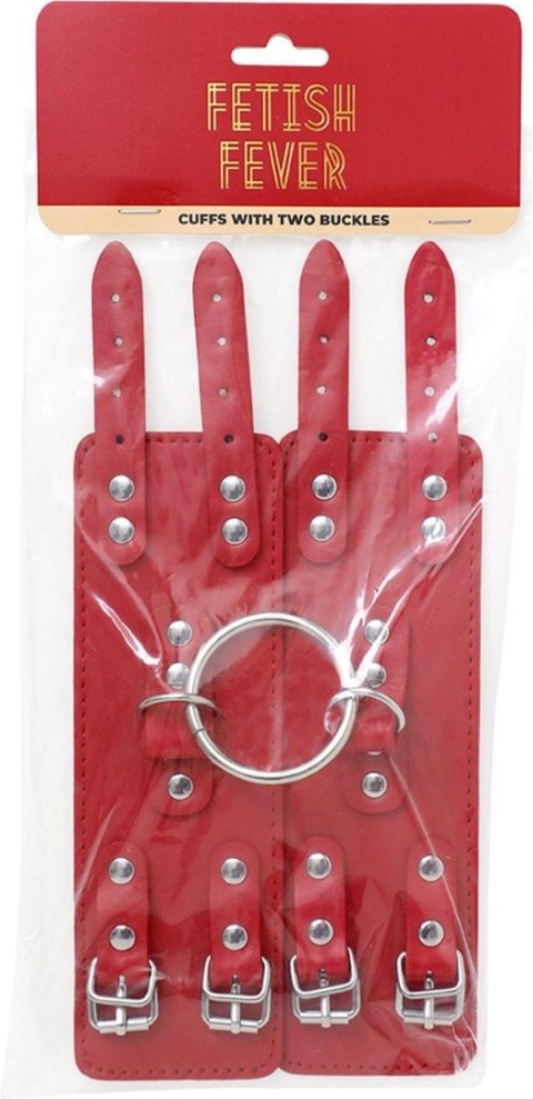 Fetish Fever - Cuffs with two buckles - Red Fetish Fever Fetish Fever - Cuffs with two buckles - Red Fetish Fever
