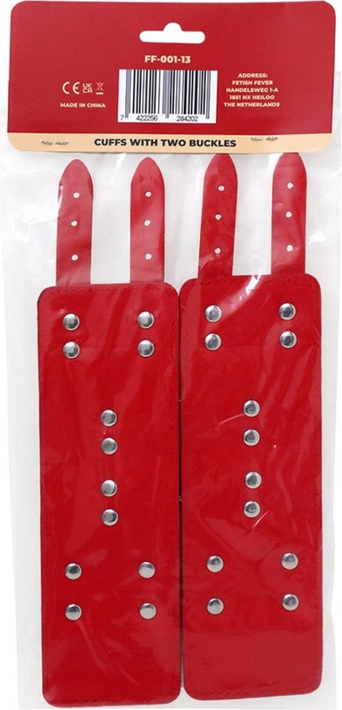 Fetish Fever - Cuffs with two buckles - Red Fetish Fever Fetish Fever - Cuffs with two buckles - Red Fetish Fever