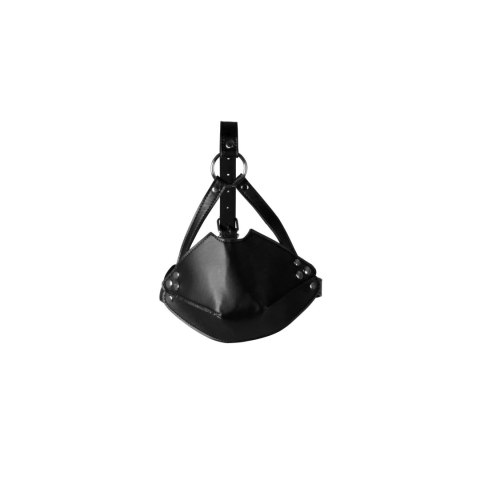 Head Harness with Mouth Cover and Breathable Ball Gag - Black Ouch! Head Harness with Mouth Cover and Breathable Ball Gag - Black Ouch!