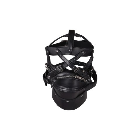 Head Harness with Zip-up Mouth and Lock - Black Ouch! Head Harness with Zip-up Mouth and Lock - Black Ouch!