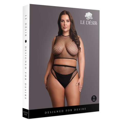 2 piece with crop top, pantie and fishnet structure. Le Désir 2 piece with crop top, pantie and fishnet structure. Le Désir