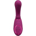 Gen - Rechargeable Triple Action G-Spot Vibrator with Pulse Wave and Vibrating Bristles - Pink Vive