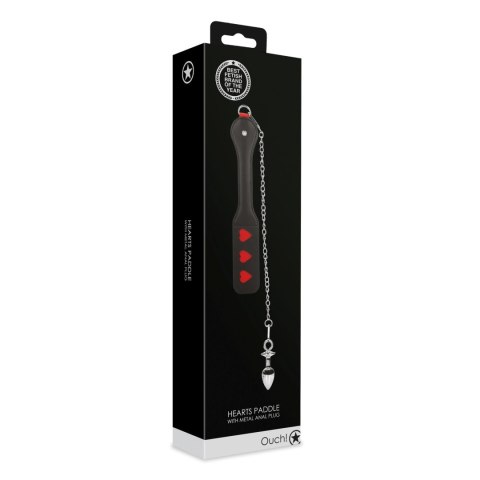 Hearts Paddle with Metal Anal Plug Ouch! Hearts Paddle with Metal Anal Plug Ouch!