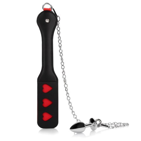 Hearts Paddle with Metal Anal Plug Ouch! Hearts Paddle with Metal Anal Plug Ouch!