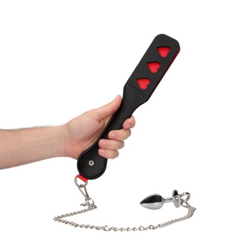 Hearts Paddle with Metal Anal Plug Ouch! Hearts Paddle with Metal Anal Plug Ouch!