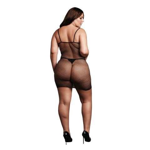 Short dress with fishnet structure and spaghetti straps Le Désir Short dress with fishnet structure and spaghetti straps Le Désir