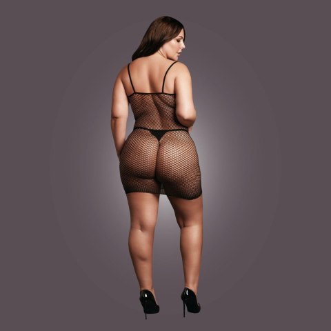 Short dress with fishnet structure and spaghetti straps Le Désir Short dress with fishnet structure and spaghetti straps Le Désir