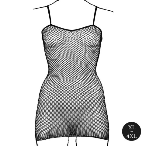 Short dress with fishnet structure and spaghetti straps Le Désir Short dress with fishnet structure and spaghetti straps Le Désir