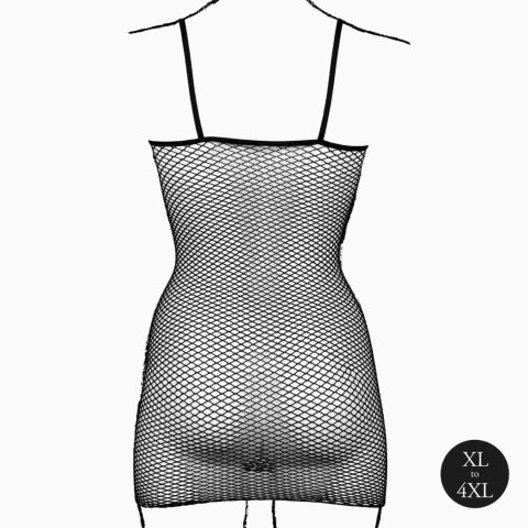 Short dress with fishnet structure and spaghetti straps Le Désir Short dress with fishnet structure and spaghetti straps Le Désir