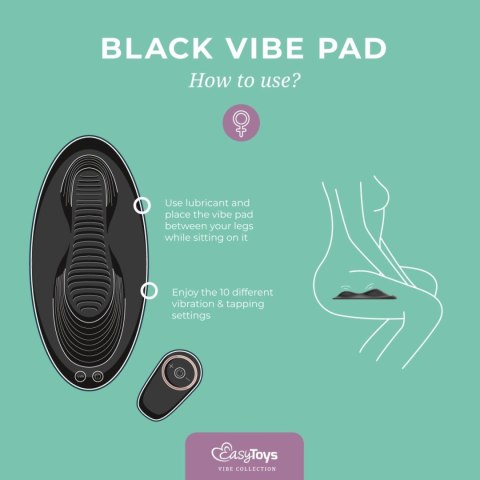 Vibe Pad Double Vibration with Remote Control - Black Easytoys Vibe Pad Double Vibration with Remote Control - Black Easytoys