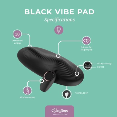 Vibe Pad Double Vibration with Remote Control - Black Easytoys Vibe Pad Double Vibration with Remote Control - Black Easytoys