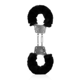 Furry Metal Hand Cuffs - Black Ouch!