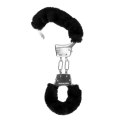 Furry Metal Hand Cuffs - Black Ouch!