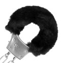 Furry Metal Hand Cuffs - Black Ouch!