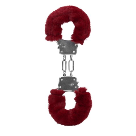 Furry Metal Hand Cuffs - Red Ouch!