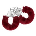 Furry Metal Hand Cuffs - Red Ouch!