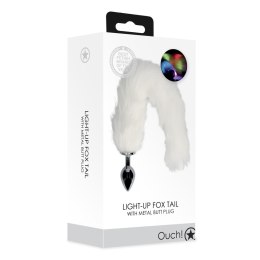 Light-up Fox Tail with Metal Butt Plug Ouch!