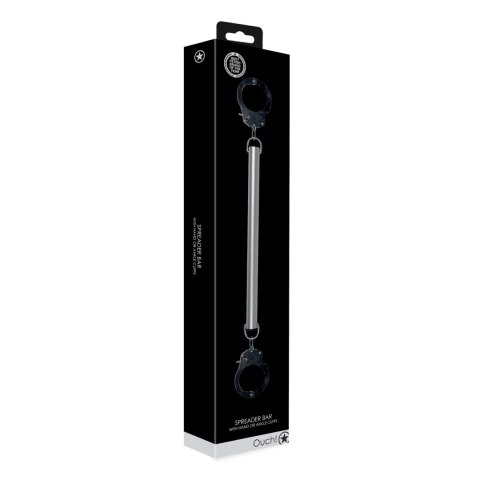 Spreader Bar with Hand or Ankle Cuffs - Silver Ouch! Spreader Bar with Hand or Ankle Cuffs - Silver Ouch!