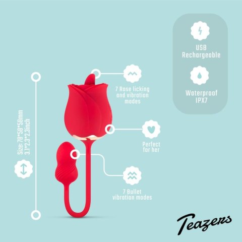 Teazers Rose Vibrator and Clitoris Stimulator Teazers Teazers Rose Vibrator and Clitoris Stimulator Teazers