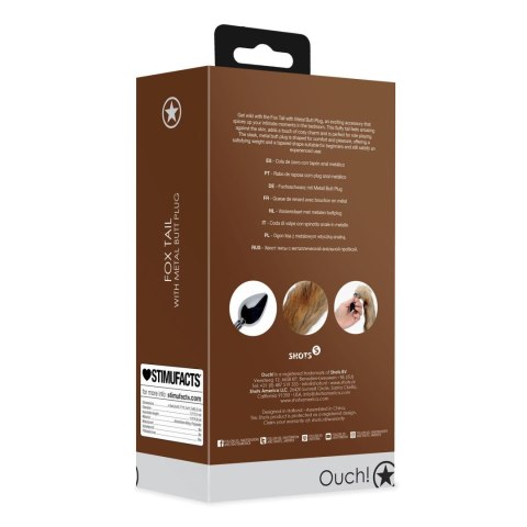 Korek z ogonem Fox Tail with Metal Butt Plug Ouch!