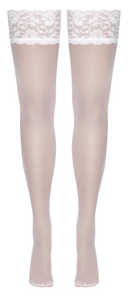 Pończochy białe samonośne 4/L Cottelli LEGWEAR Pończochy białe samonośne 4/L Cottelli LEGWEAR