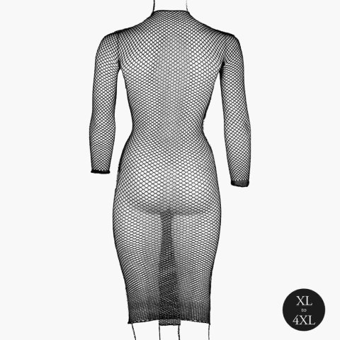 Long dress with fishnet structure and turtle neck. Le Désir Long dress with fishnet structure and turtle neck. Le Désir
