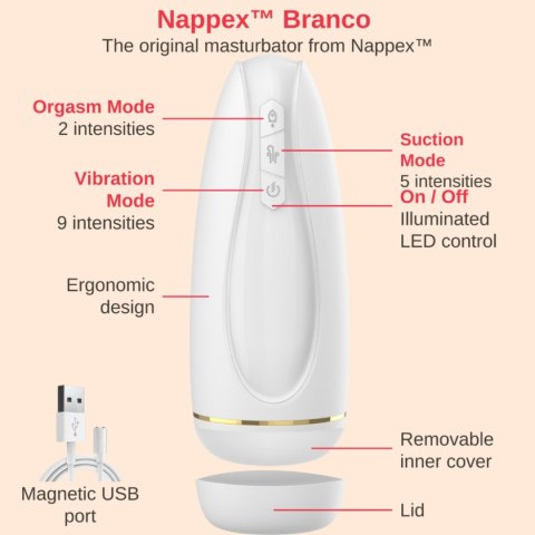 Masturbator - Nappex™ Branco White - Premium Mastubators (10 Languages) Nappex Masturbator - Nappex™ Branco White - Premium Mastubators (10 Languages) Nappex