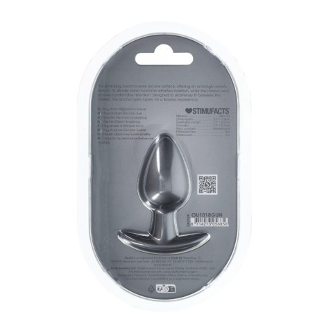 Smooth Silicone Anal Plug - Medium - 3.1 / 7,9 cm - Gunmetal Ouch!