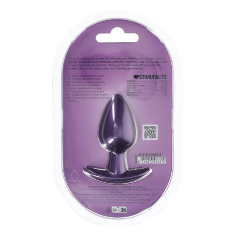 Smooth Silicone Anal Plug - Medium - 3.1 / 7,9 cm - Metallic Purple Ouch!