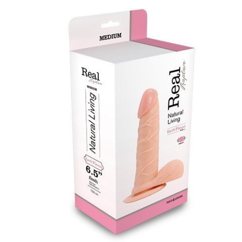 Dildo z wibracjami jądrami przyssawką pilotem 16 cm Real Rapture Dildo z wibracjami jądrami przyssawką pilotem 16 cm Real Rapture