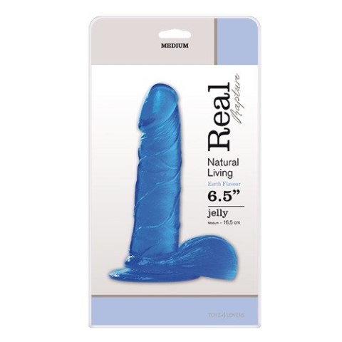 Dildo żelowe realistyczne niebieskie 16,5 cm Real Rapture