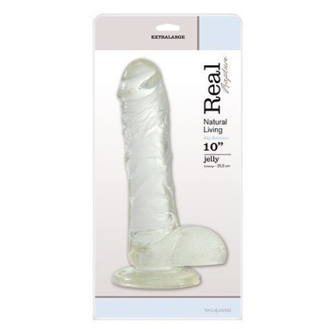 Dildo żelowe z przyssawką jądrami realistyczne 25cm Real Rapture Dildo żelowe z przyssawką jądrami realistyczne 25cm Real Rapture