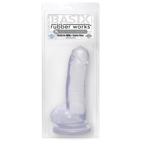 Dildo-BASIX 8"""""""" DONG W SUCTION CUP CLEAR Basix Rubber Works Dildo-BASIX 8"""""""" DONG W SUCTION CUP CLEAR Basix Rubber Works