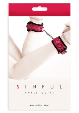 Kajdanki-SINFUL ANKLE CUFFS PINK Sinful