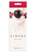 Knebel różowy z kulą -SINFUL BALL GAG PINK