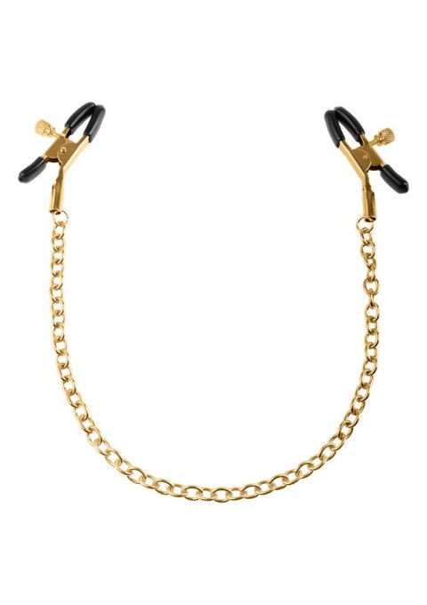 Stymulator-FF GOLD NIPPLE CHAIN CLAMPS Fetish Fantasy Gold